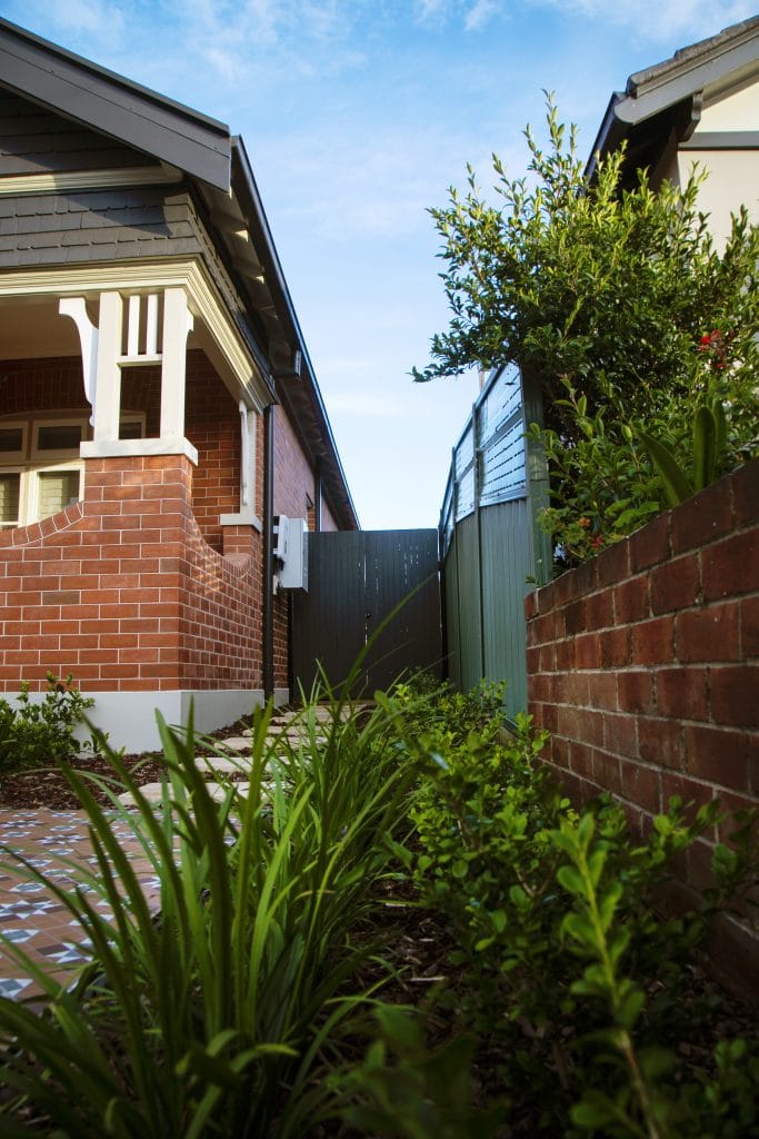 Heritage inspired landscape design for a renovated heritage bungalow in Hamilton East, Newcastle inspired by formal garden design